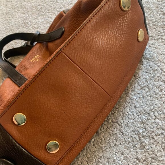 FOSSIL BROWN & BLACK SYDNEY SATCHEL - Picture 5 of 10